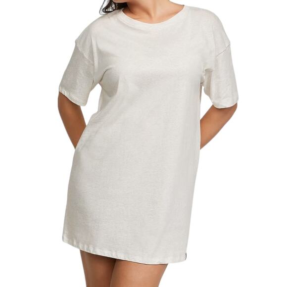NEW Victoria's Secret SLEEP SHIRT Women's M/L 100% Cotton White Snow Heather PJS - Picture 5 of 13